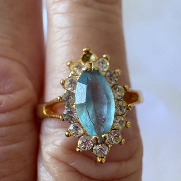 Rings Costume Jewelry Lot of 5 Peridot Emerald Aquamarine - Picture 8 of 8